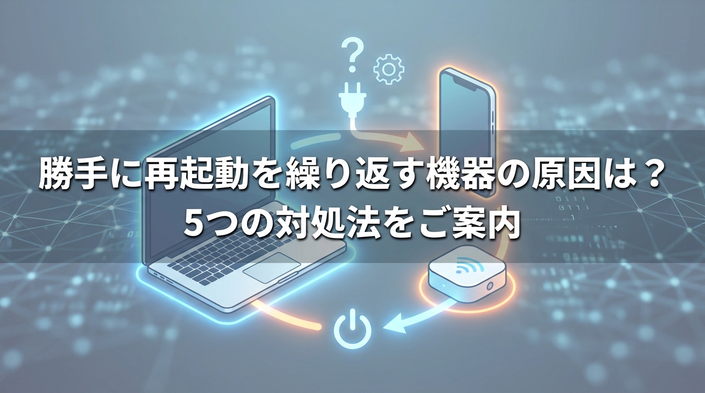 勝手に 再起動 を 繰り返す 機器 の原因は？5つの対処法をご案内