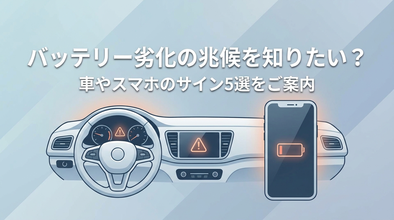 バッテリー劣化の兆候を知りたい？車やスマホのサイン5選をご案内