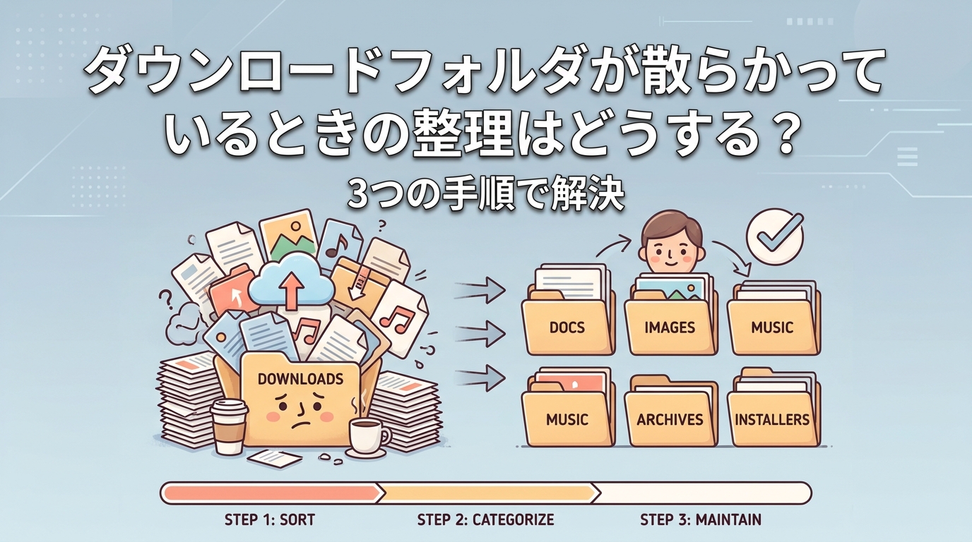 ダウンロードフォルダが散らかっているときの整理はどうする？3つの手順で解決