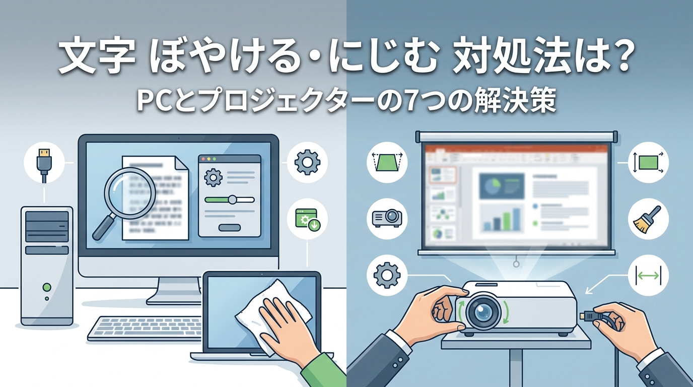 文字 ぼやける・にじむ 対処法は？PCとプロジェクターの7つの解決策