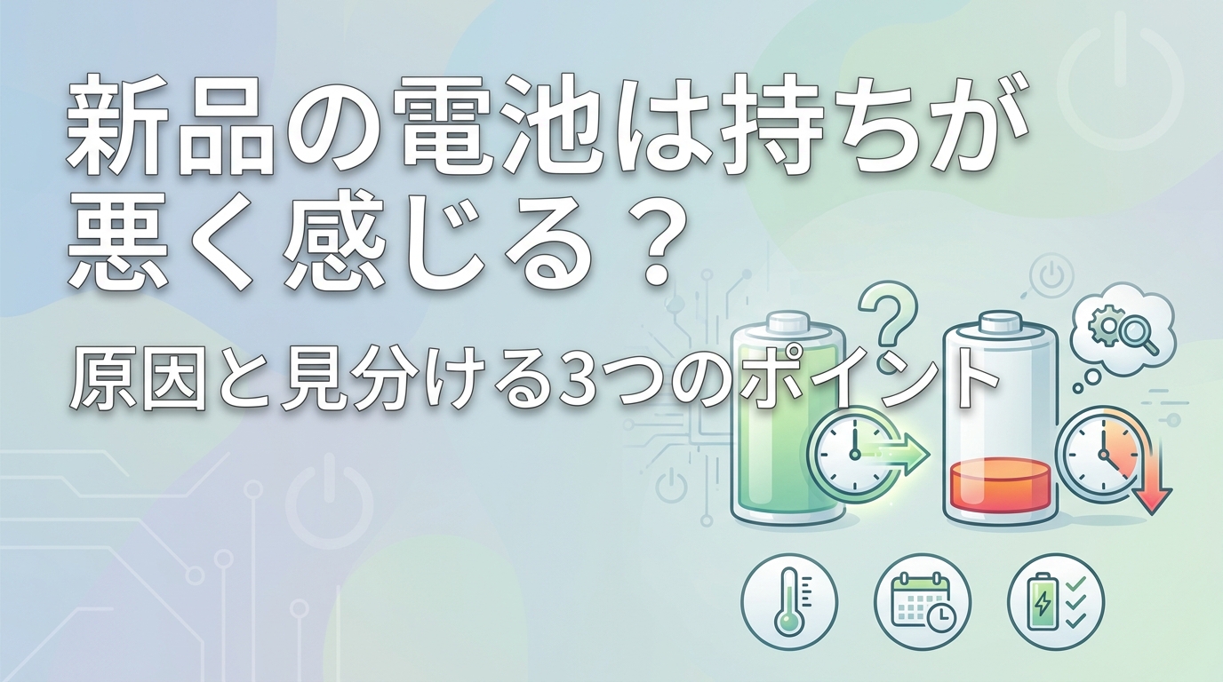 新品の電池は持ちが悪く感じる？原因と見分ける3つのポイント