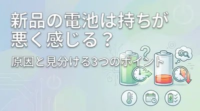 新品の電池は持ちが悪く感じる？原因と見分ける3つのポイント
