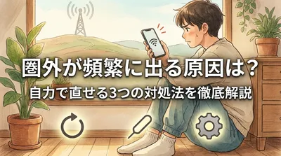 圏外が頻繁に出る原因は？自力で直せる3つの対処法を徹底解説