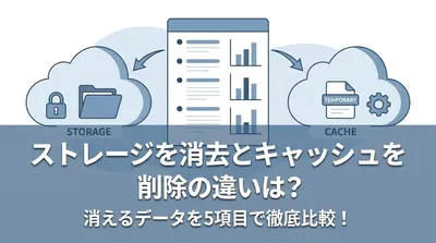 ストレージを消去とキャッシュを削除の違いは？消えるデータを5項目で徹底比較！