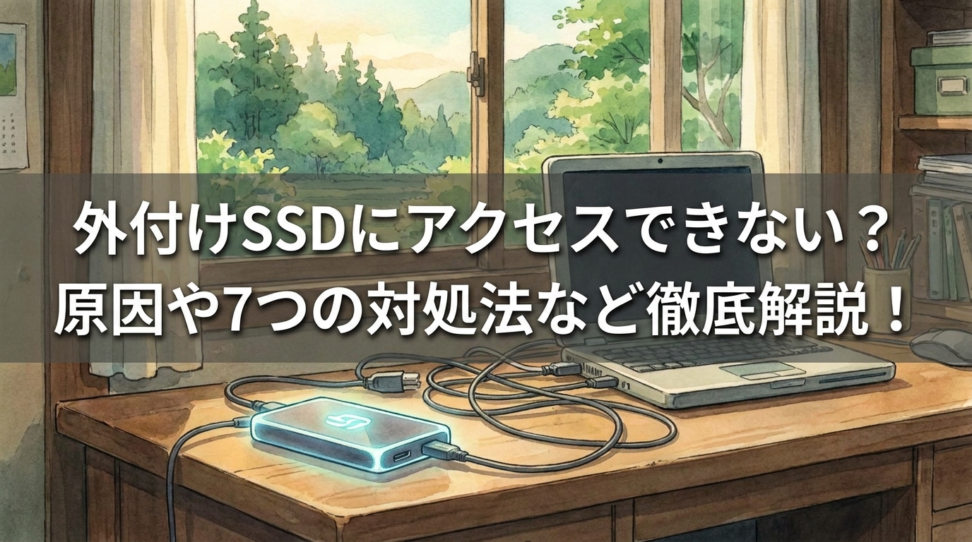 外付けSSDにアクセスできない？原因や7つの対処法など徹底解説！