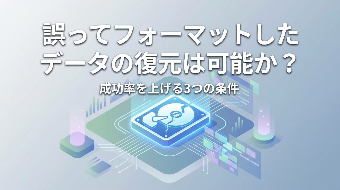 誤ってフォーマットしたデータの復元は可能か？成功率を上げる3つの条件