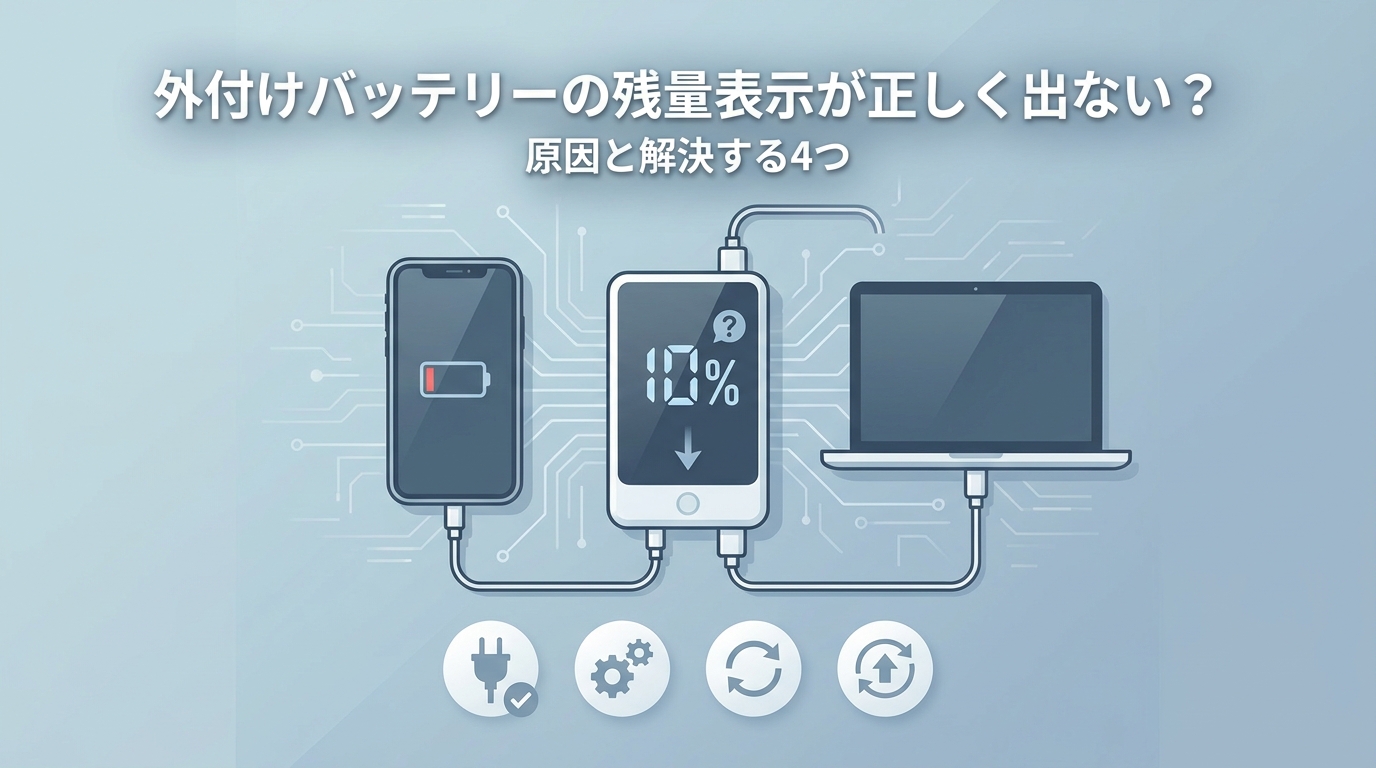 外付けバッテリーの残量表示が正しく出ない？原因と解決する4つの方法をご紹介！