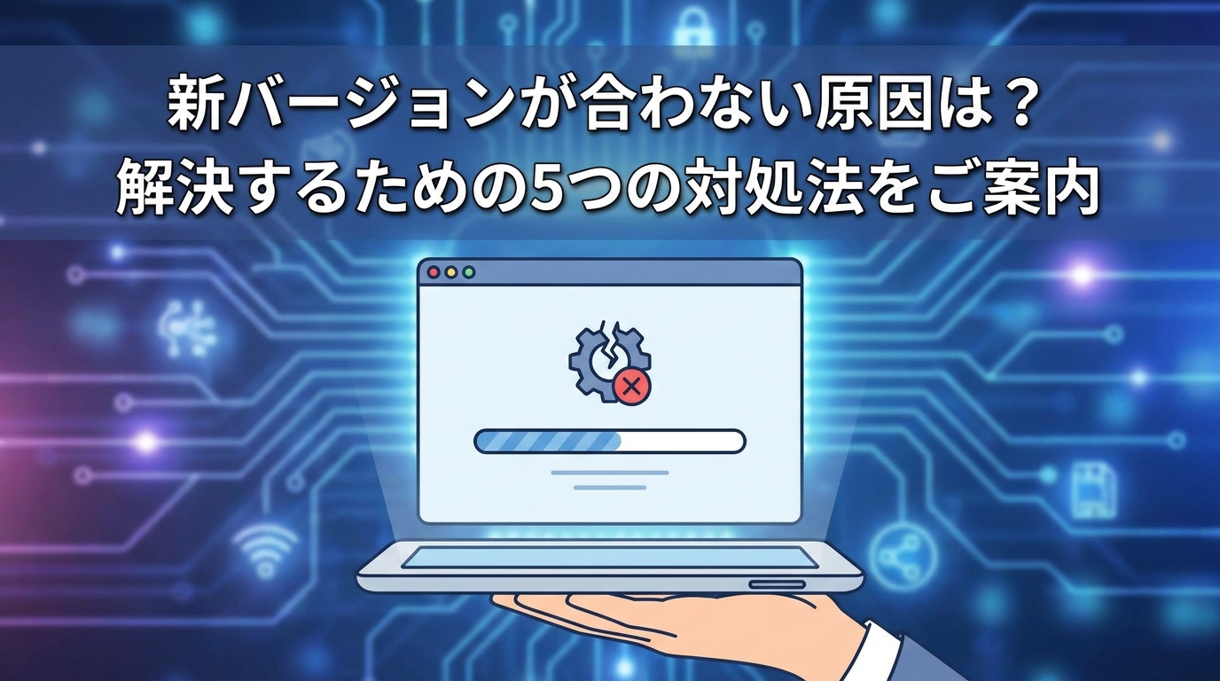 新バージョンが合わない原因は？解決するための5つの対処法をご案内