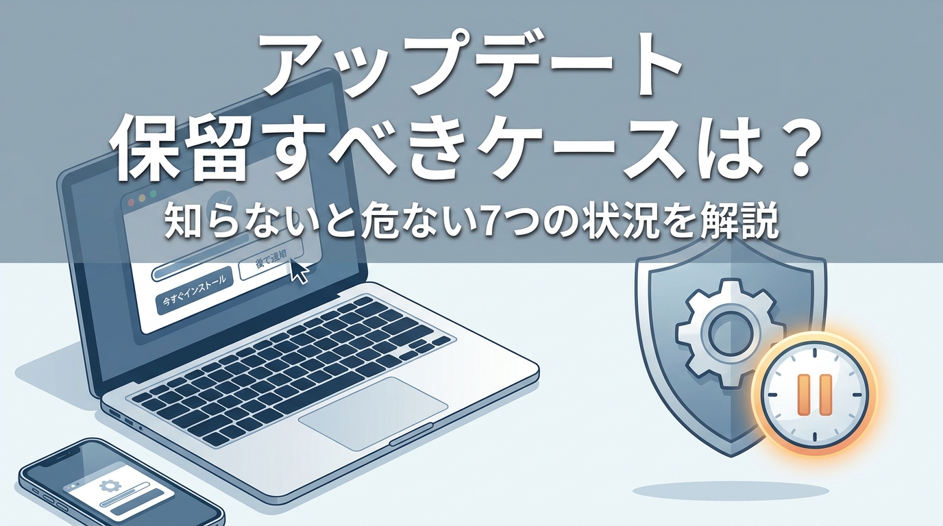 アップデート 保留すべきケースは？知らないと危ない7つの状況を解説