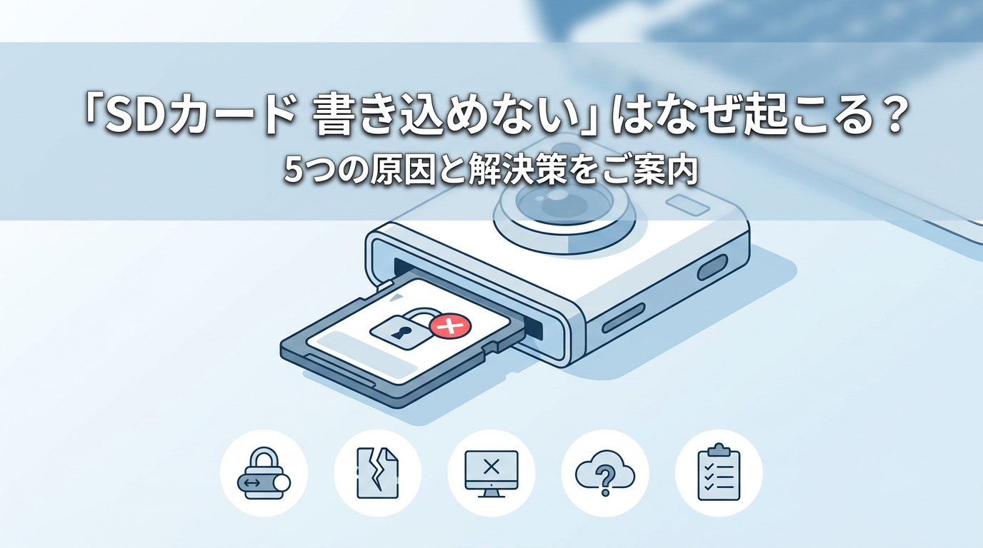 「SDカード 書き込めない」はなぜ起こる?5つの原因と解決策をご案内