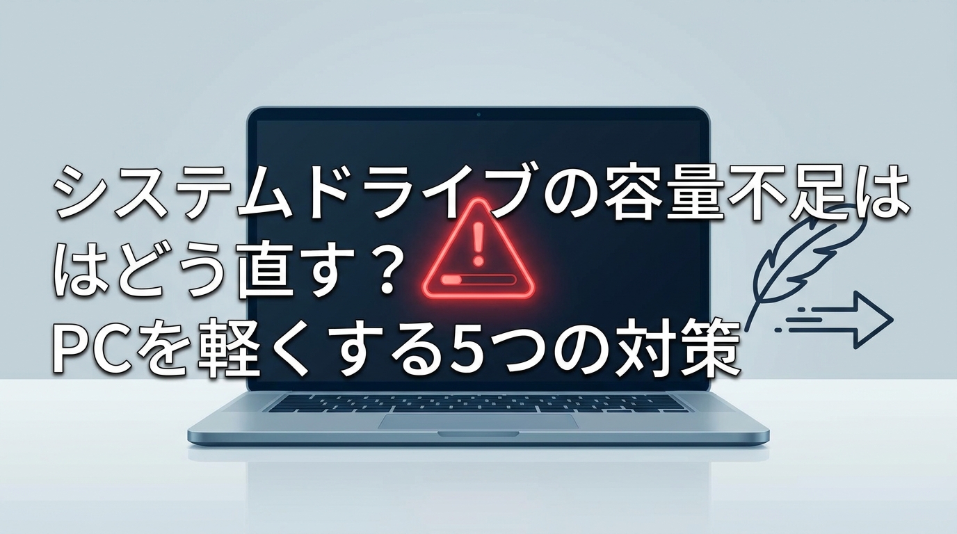 システムドライブの容量不足はどう直す?PCを軽くする5つの対策